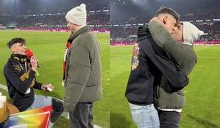 Bisexual footballer goes viral after proposing to his boyfriend in front of 50,000 fans